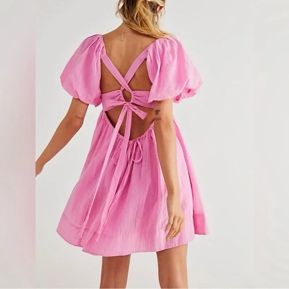 Free People Marina Mini Dress in Pink - Picture 2 of 4